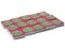 15 20mm Pink and Green Beads Wooden Rectangle Happy Face Beads - Two Hole Emoji Beads